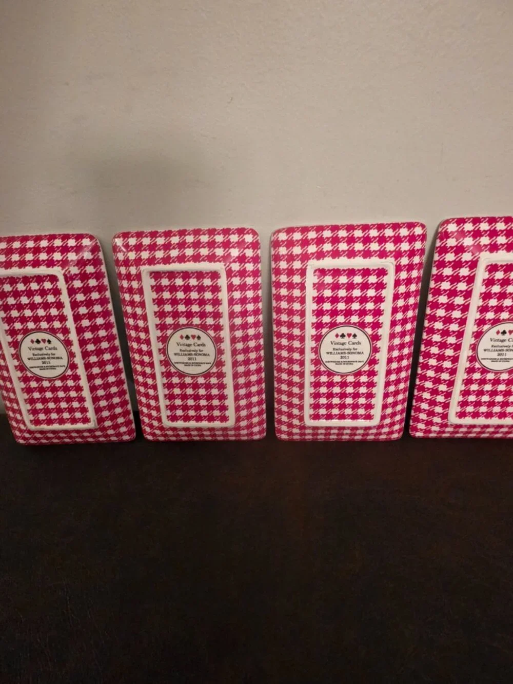set of 4 vintage cards Williams Sonoma 2011 dish plates
